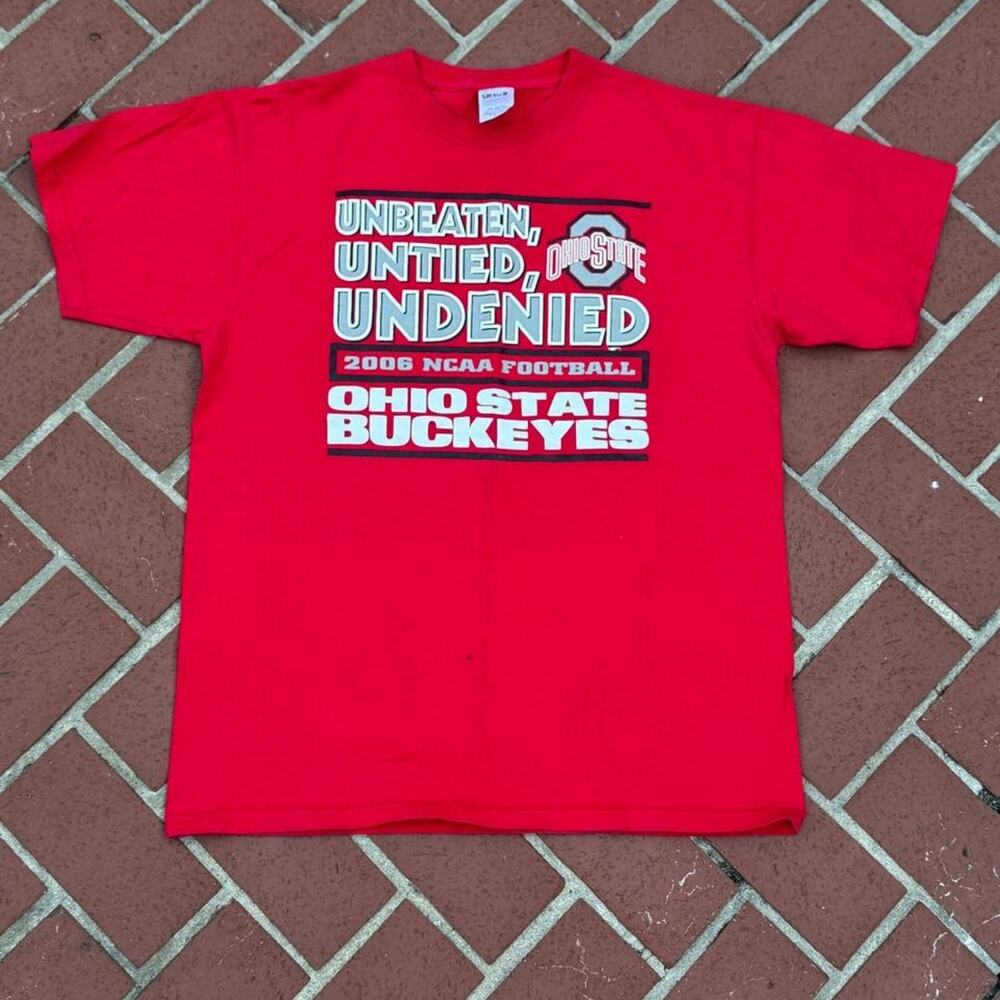 Vintage 2006 Ohio state buckeyes graphic red anvil t shirt